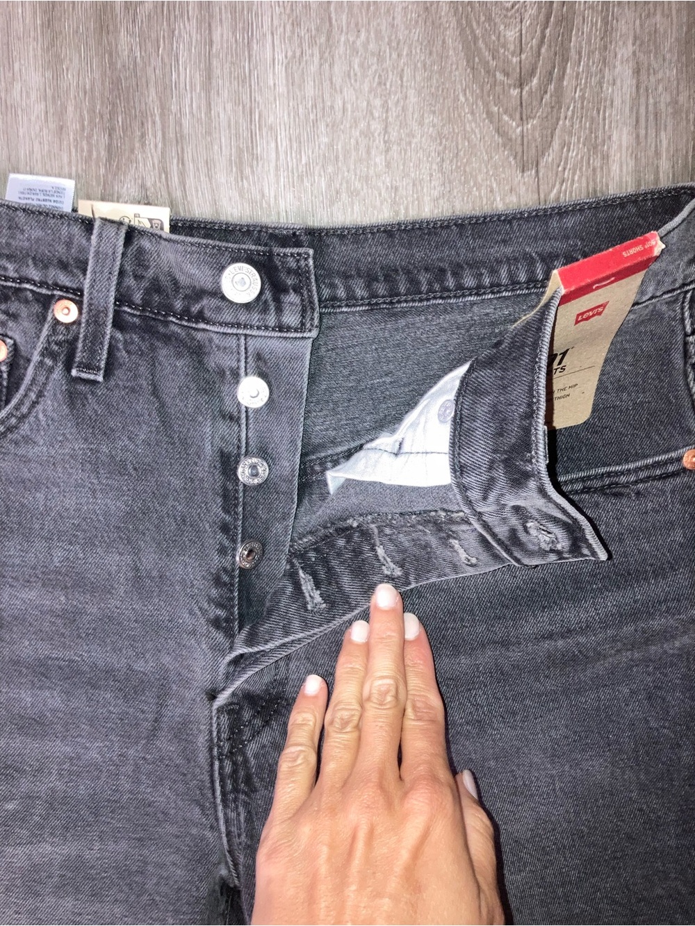 Levi's Women’s High-Rise 501 Long  Button-Fly Jeans — Charcoal